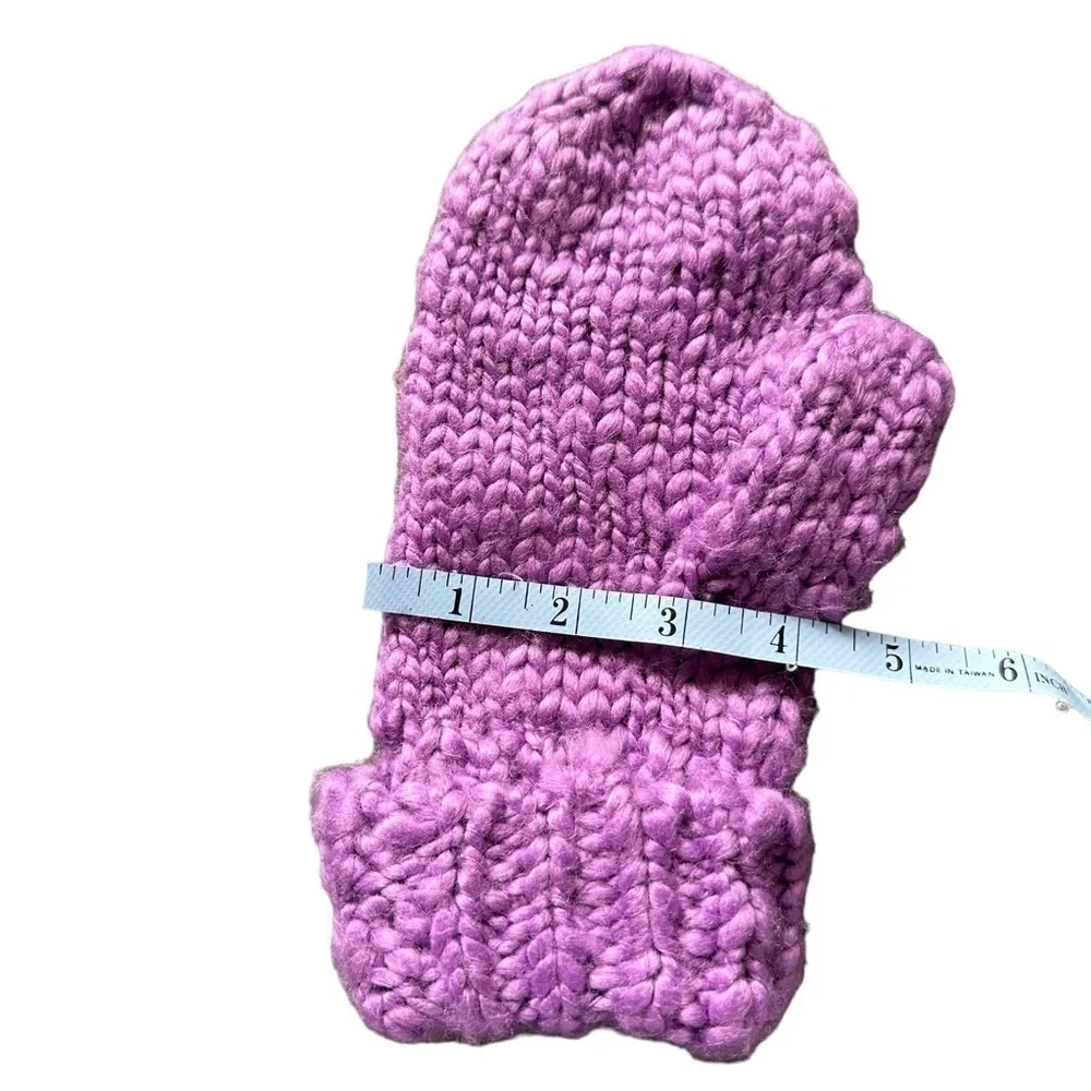 Hand Knit Chunky Purple Mittens